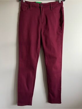 United Colors of Benetton Burgundy Wine Colour Stretch Jeans Size 6 NWT